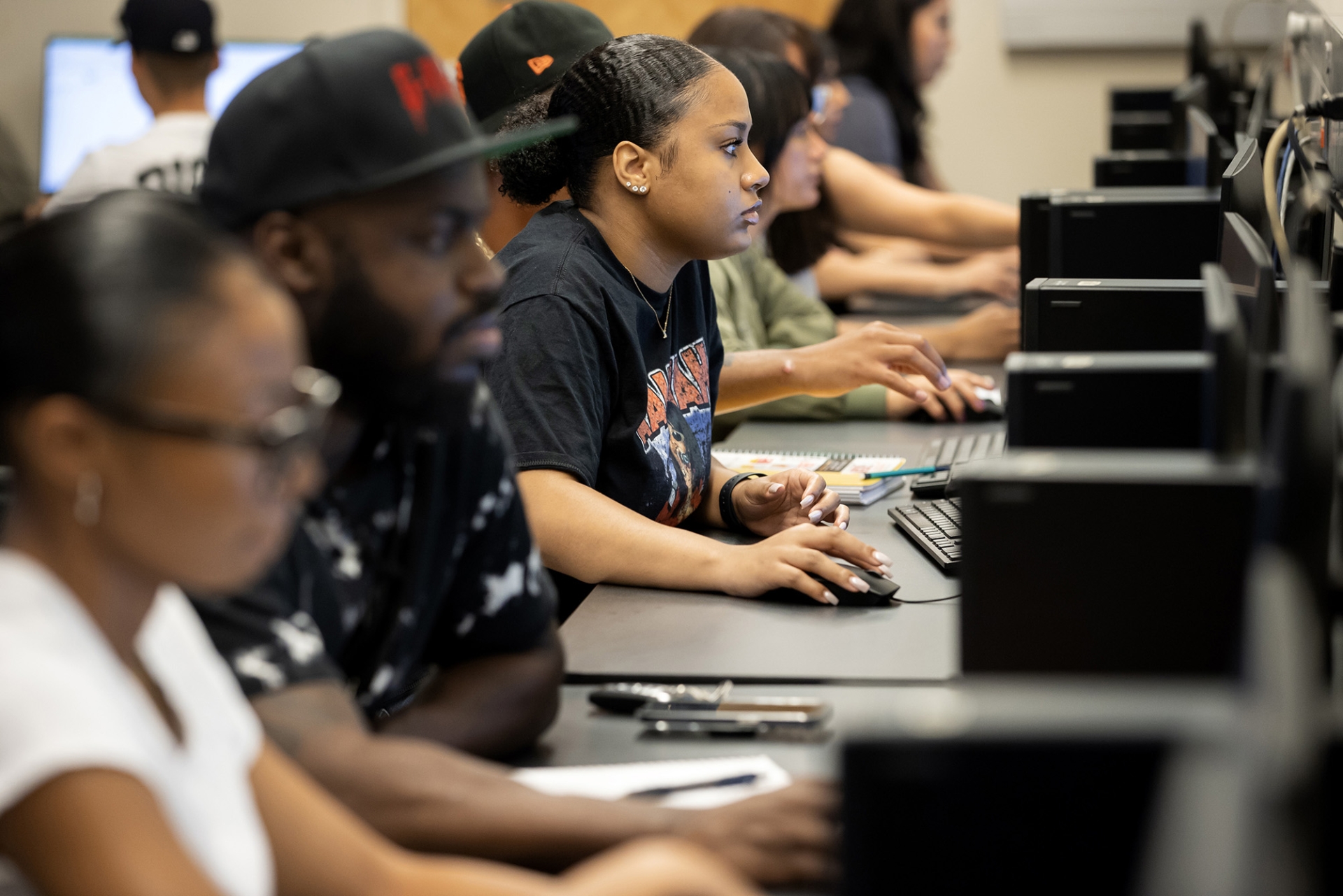 Students at work in a computer lab.