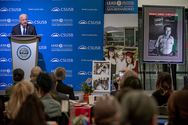 CSUSB President Tomás D. Morales speaking at the breakfast