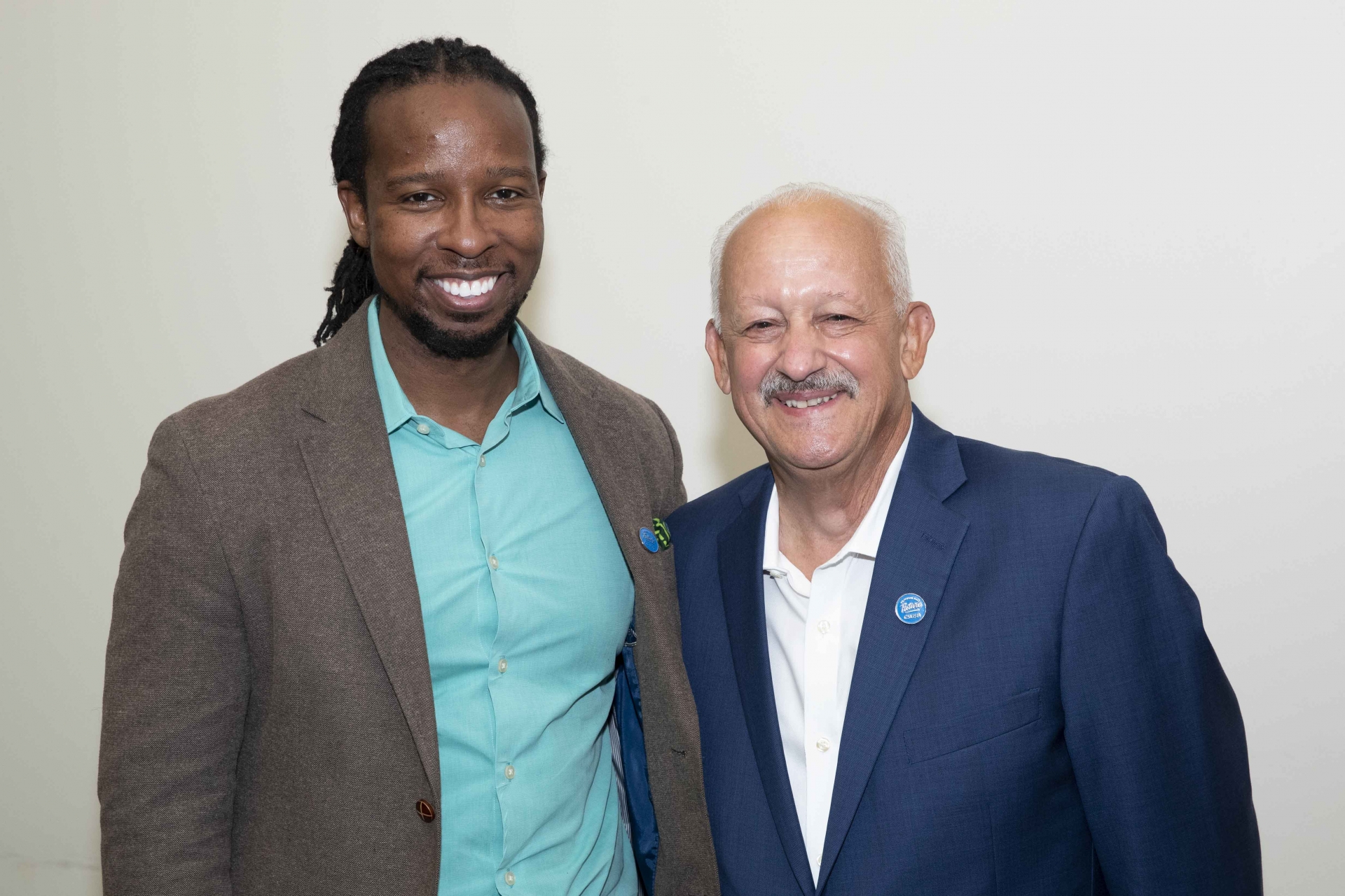 Ibram X. Kendi and CSUSB President Tomas Morales.