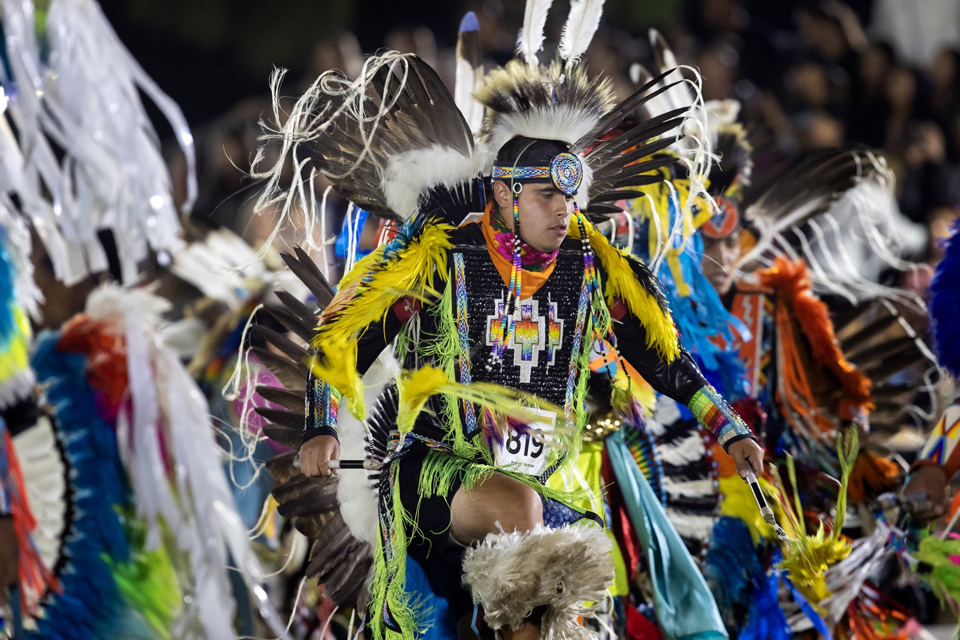 Traditional dancer at the 2023 Pow Wow