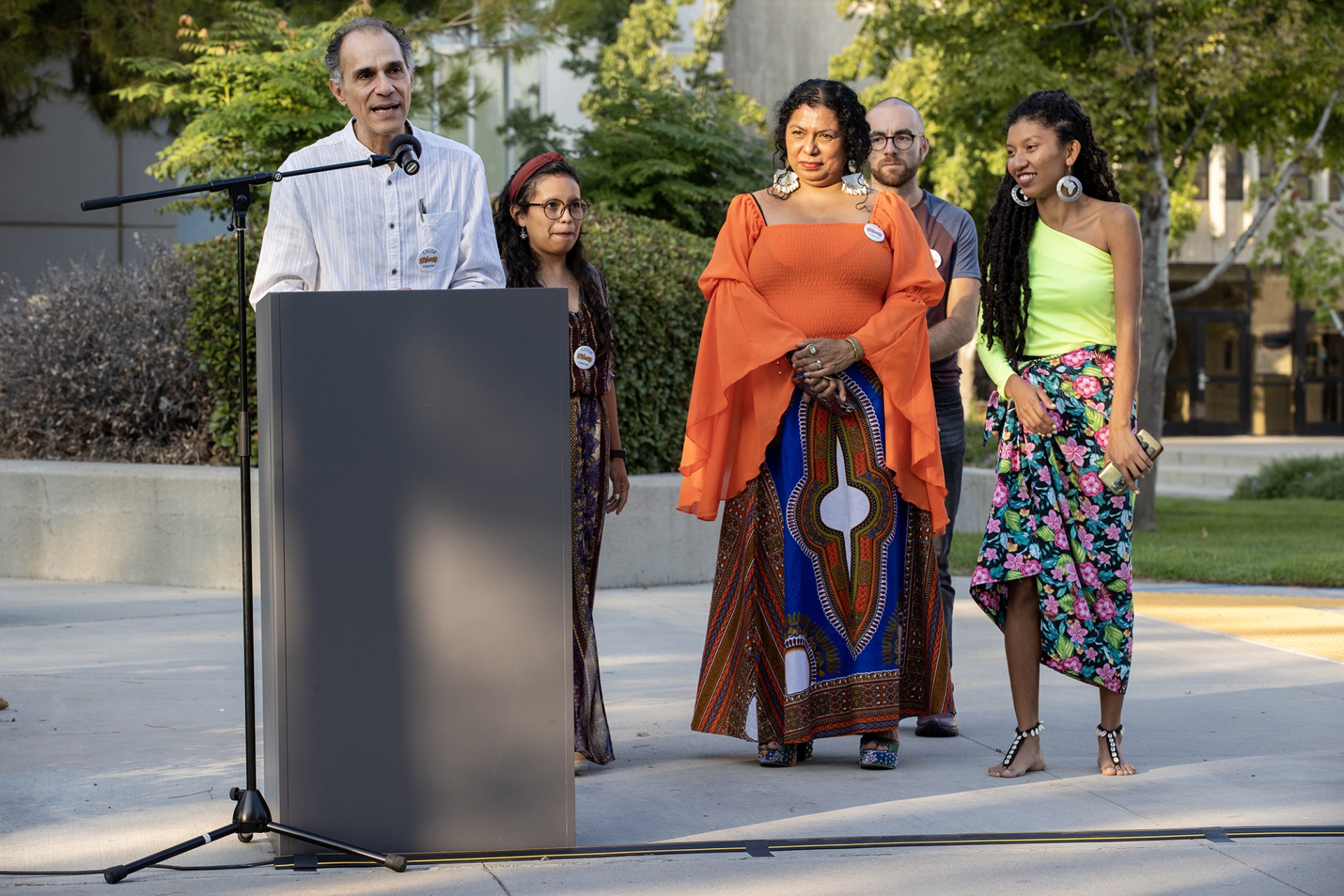 Afróntalo lead curators, from left, Sergio Navarrete Pellicer, Karla Rivera Tellez, Doris Careaga-Coleman and Daniela Carreto López. Behind them is Austin Kahn, who served as an interpreter.