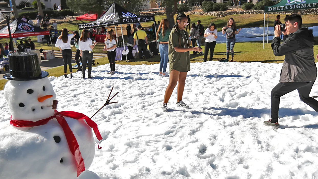 Snow day at CSUSB