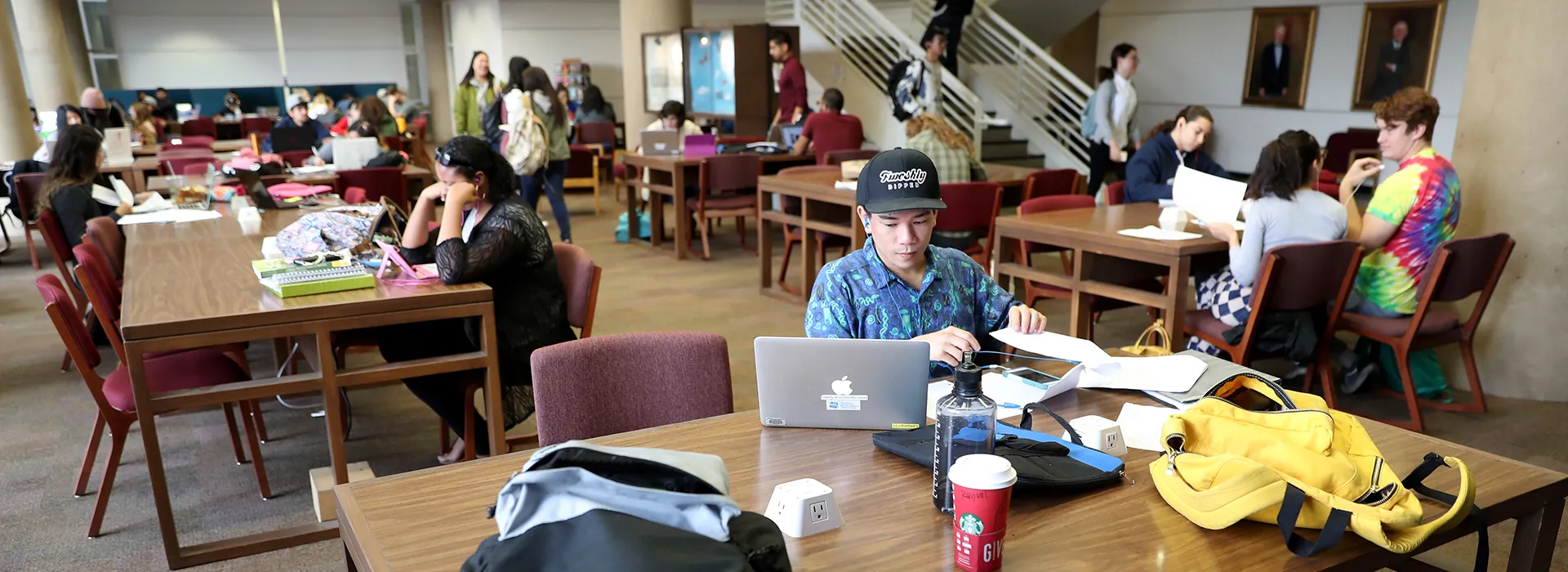 CSUSB students at John M. Pfau Library