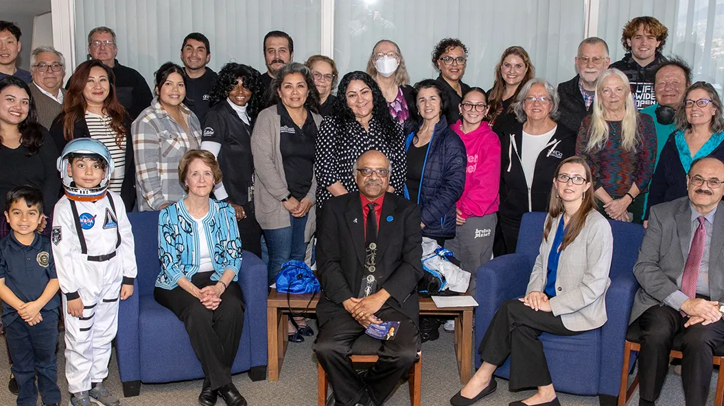 Several attendees of the March 14 Scherba Lecture Series event pose with guest speaker, Kathryn C. Thornton.