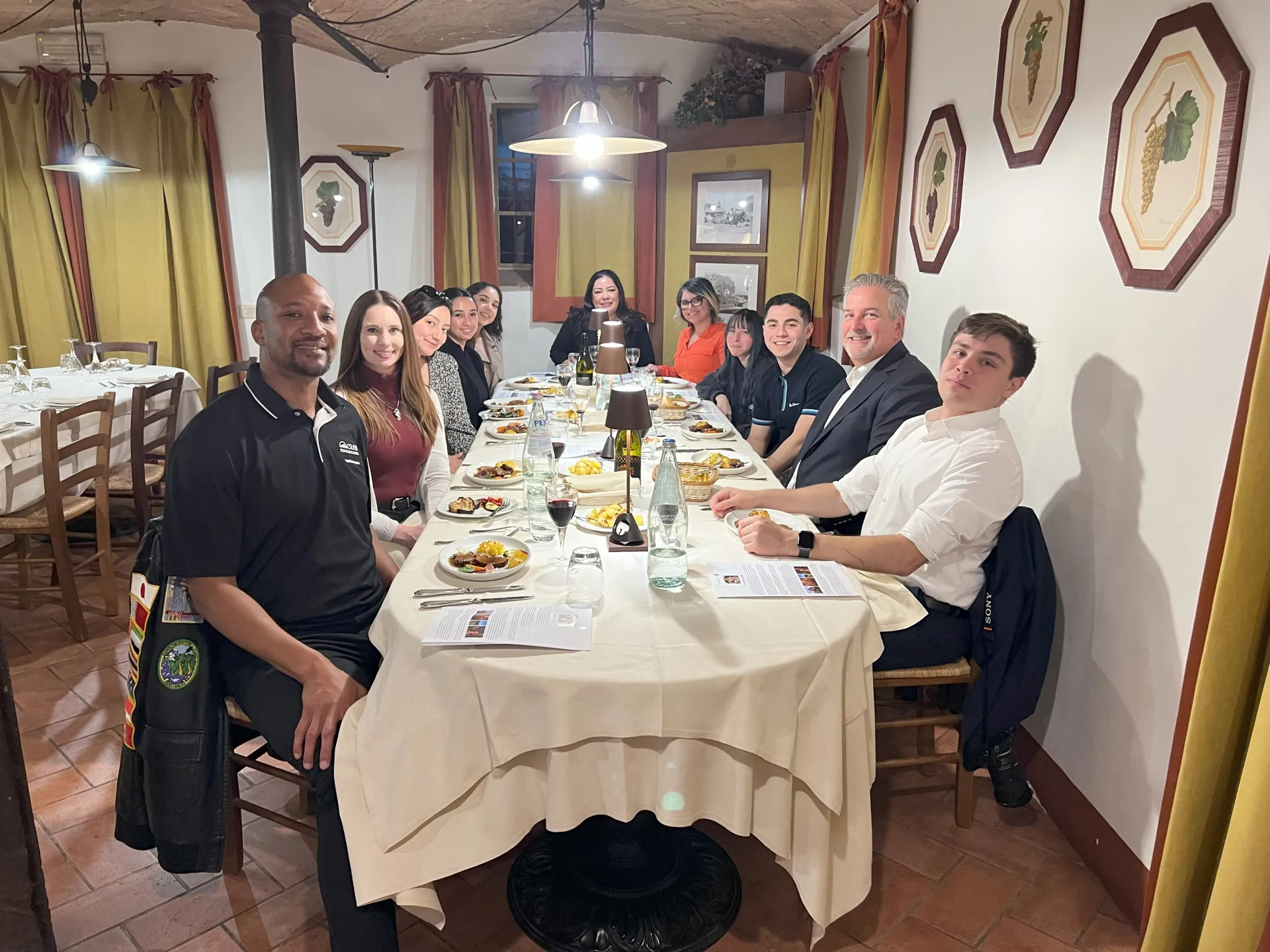 CSUSB Palm Desert Campus hospitality management students enjoy a meal during their trip to Italy.