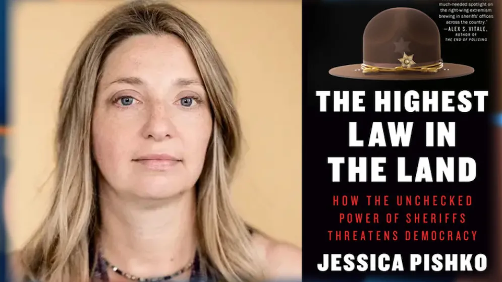 Jessica Pishko and the cover of her latest book.
