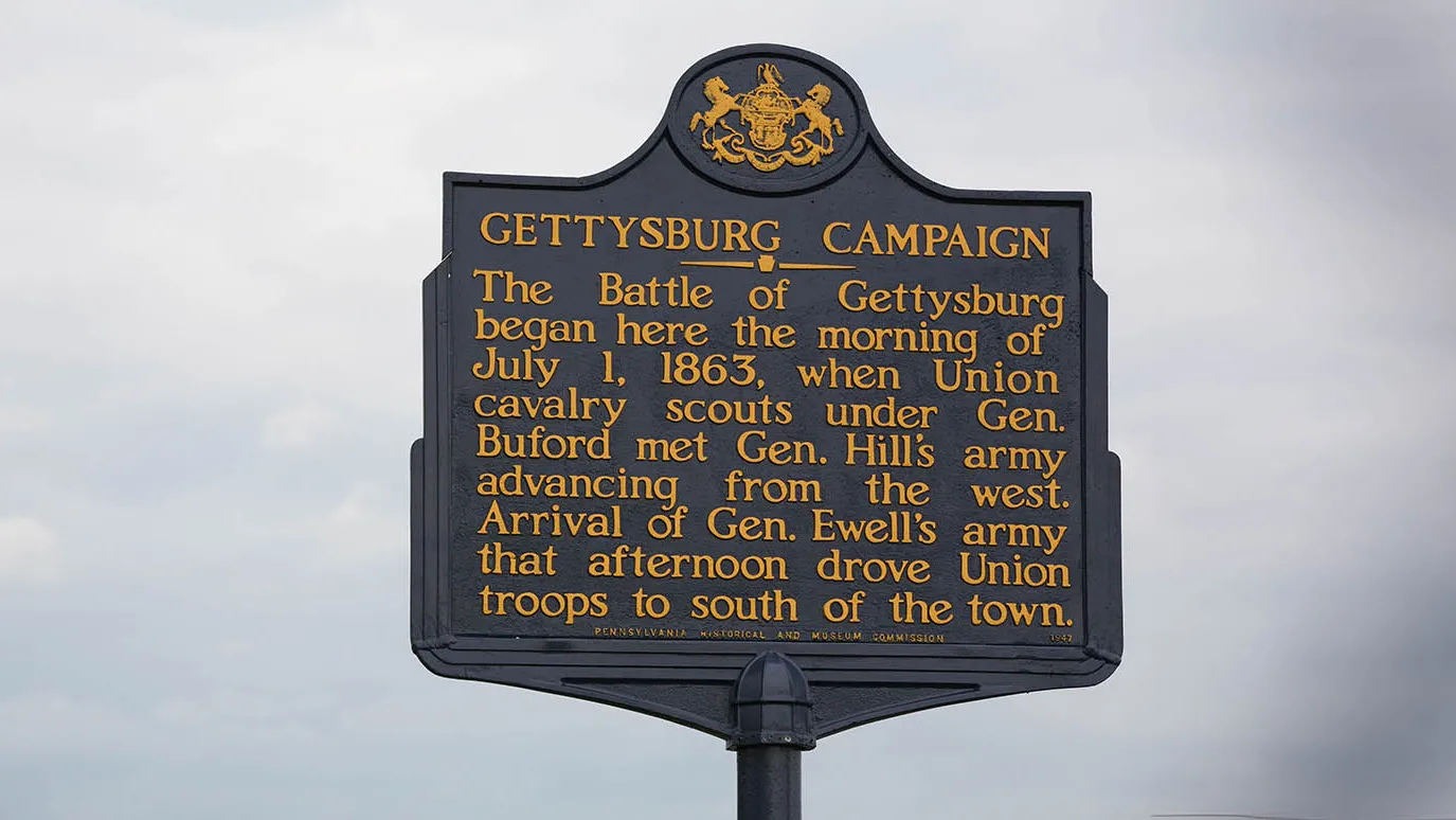 Sign at the Gettysburg (Pa.) National Military Park