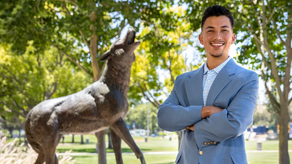 Juan Sibrian, a CSUSB business administration student, is the CSU Trustees’ SchoolsFirst Federal Credit Union Scholar for 2024-25.