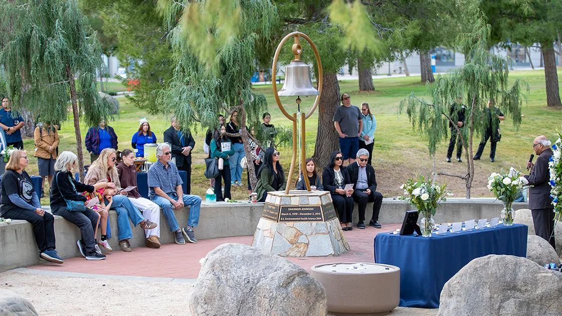 CSUSB’s College of Natural Sciences hosted the annual Day of Remembrance to honor the 14 victims of the 2015 mass shooting in San Bernardino, including five CSUSB alumni, marking the 10-year anniversary of the tragedy. 