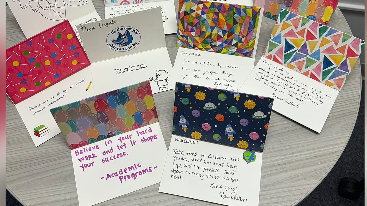 Attendees of the Human Resources Division Summer Social wrote personal notes of encouragement to students, a token of support as they begin the new academic year.