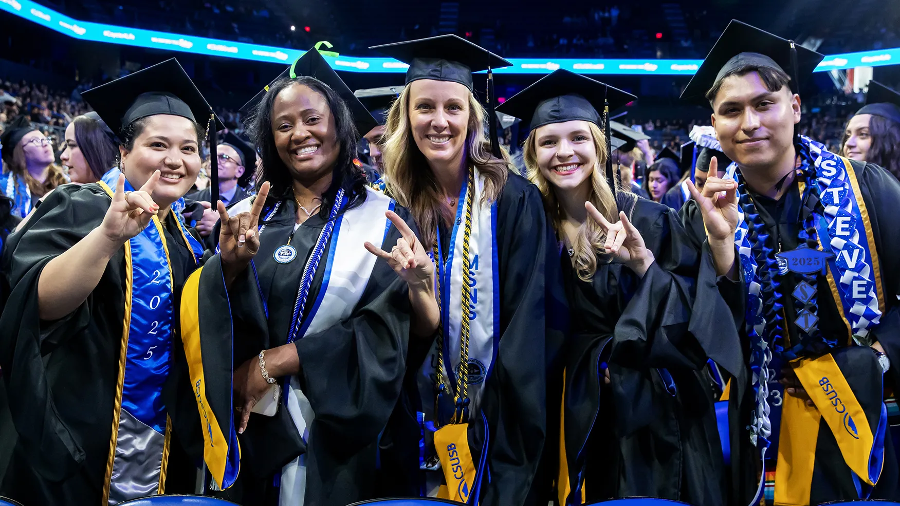 Members of the Class of 2025 at Toyota Arena for the Spring Commencement.