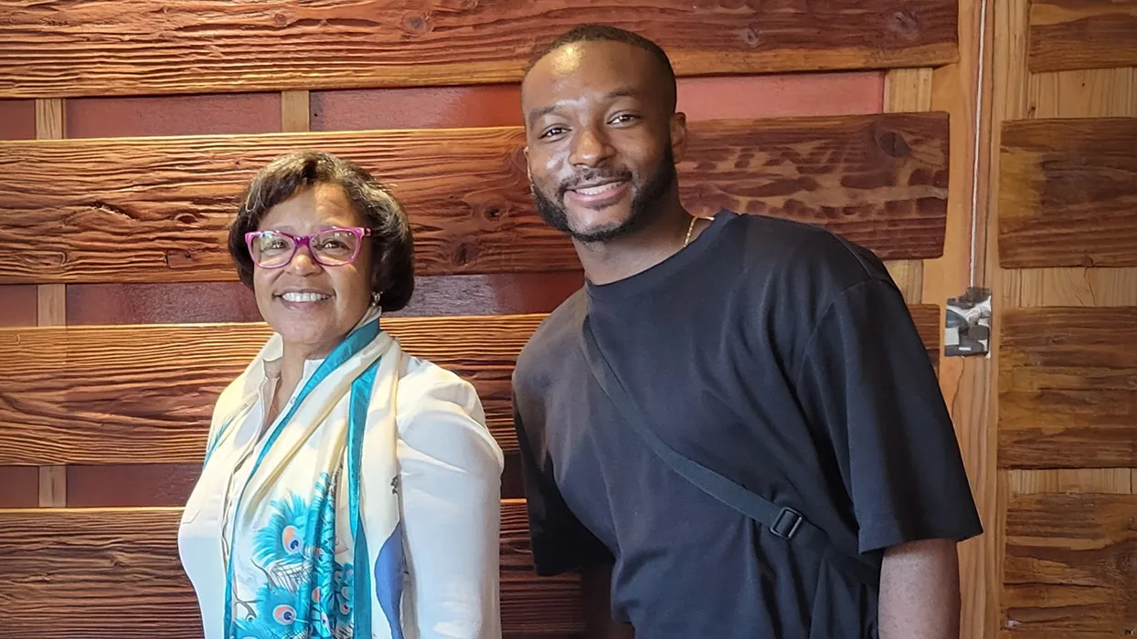 CSUSB MSEI alumna Jacqueline Gilyard Jones (left) and MSEI student Raymond Moorehead Jr.