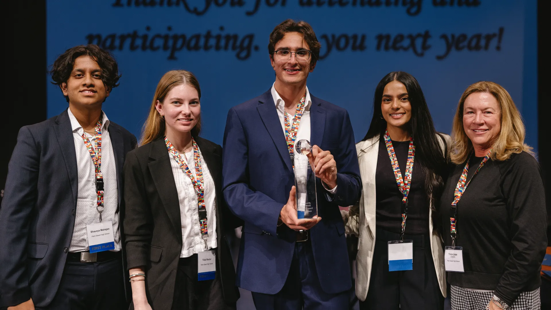 Academic WorldQuest 2025 winning team from Palm Desert High School