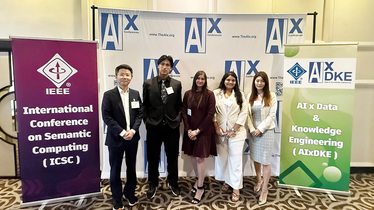 CSUSB student research teams, led by faculty from the School of Computer Science and Engineering, presented four papers on emerging artificial intelligence topics at the highly competitive IEEE International Conference on Semantic Computing.