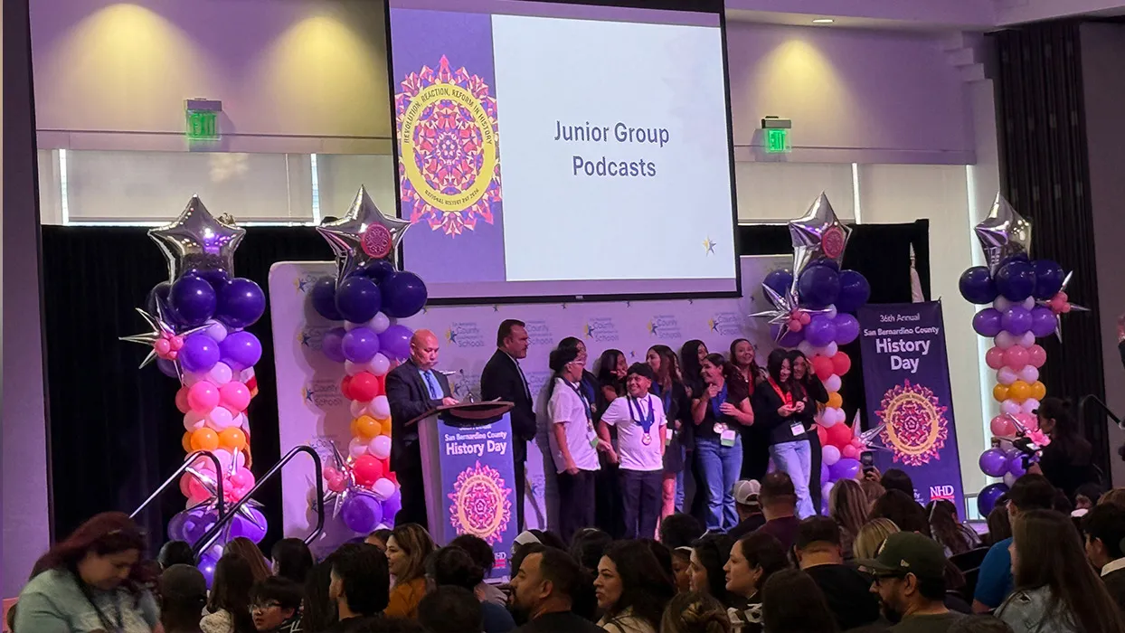 Students in grades 4-12 presented their podcasts, performances, websites, exhibits, posters and documentaries at San Bernardino County’s History Day Competition, held at Cal State San Bernardino. This year, the annual competition attracted 290 students who submitted 176 projects. 