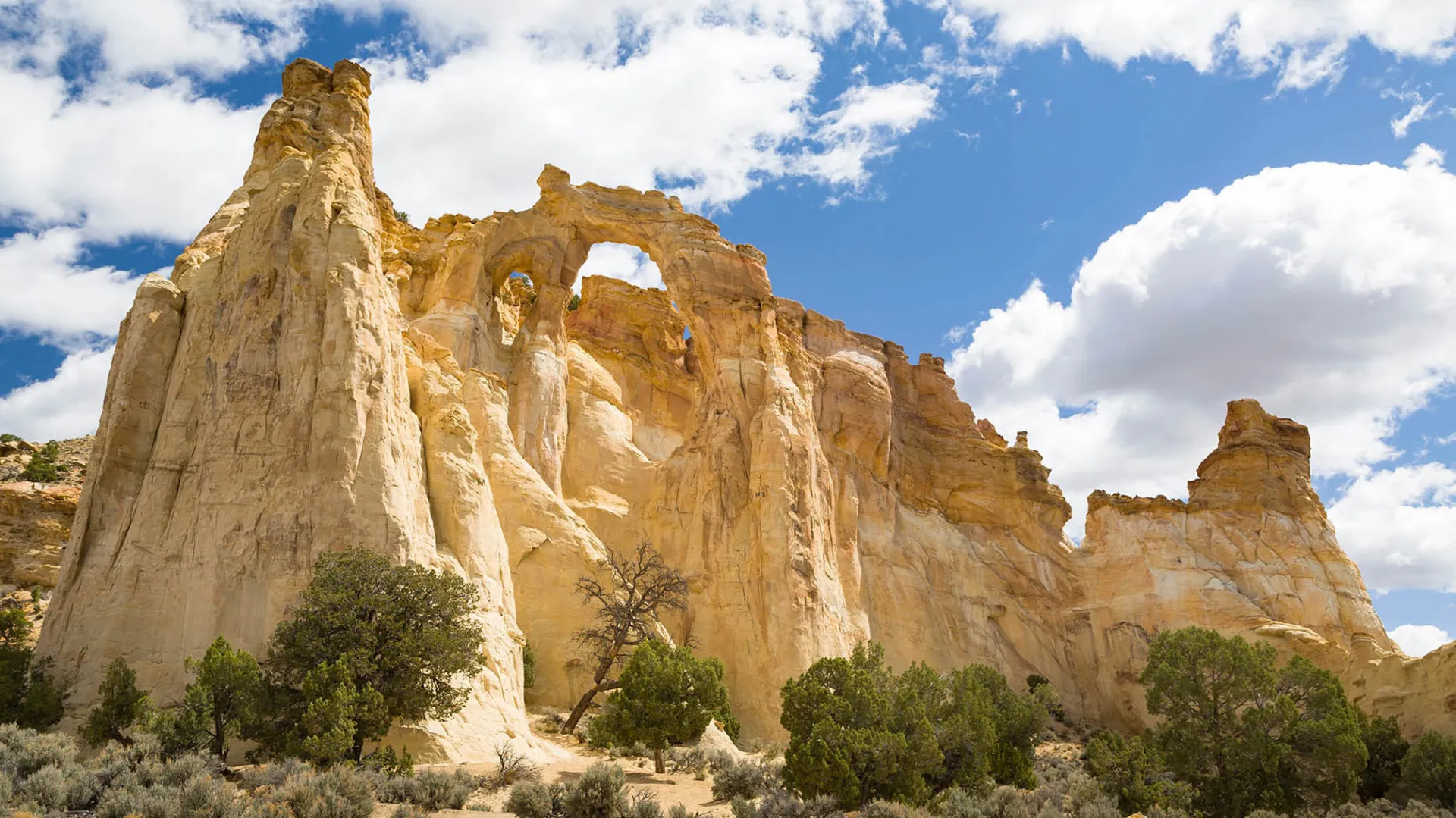 Grosvenor Arch, a famous rock formation in Grand Staircase-Escalante National Monument in southern Utah.