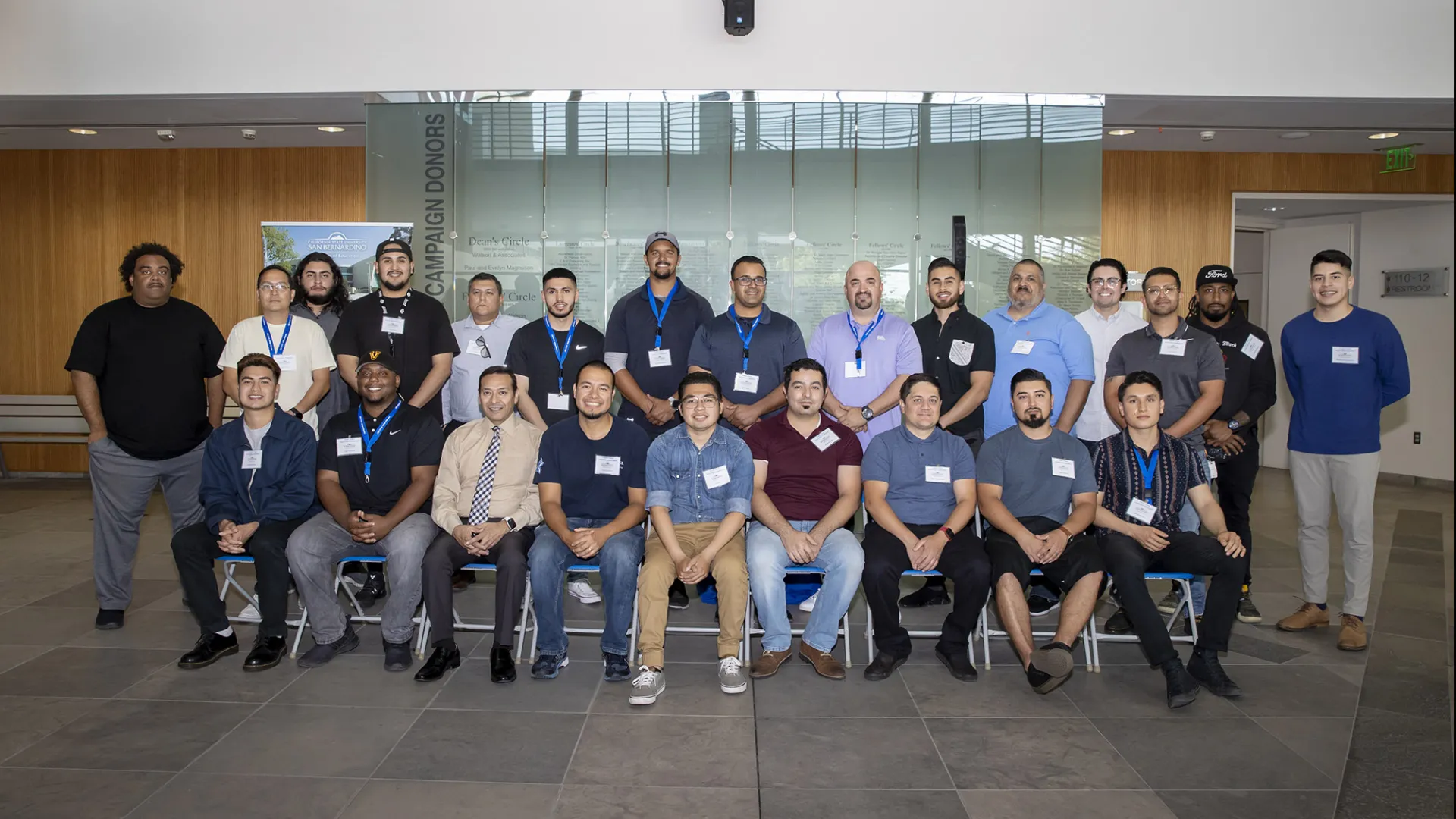 Students participating in the Project Impact program during an event in May 2022 at the James R. Watson and Judy Rodriguez Watson College of Education.