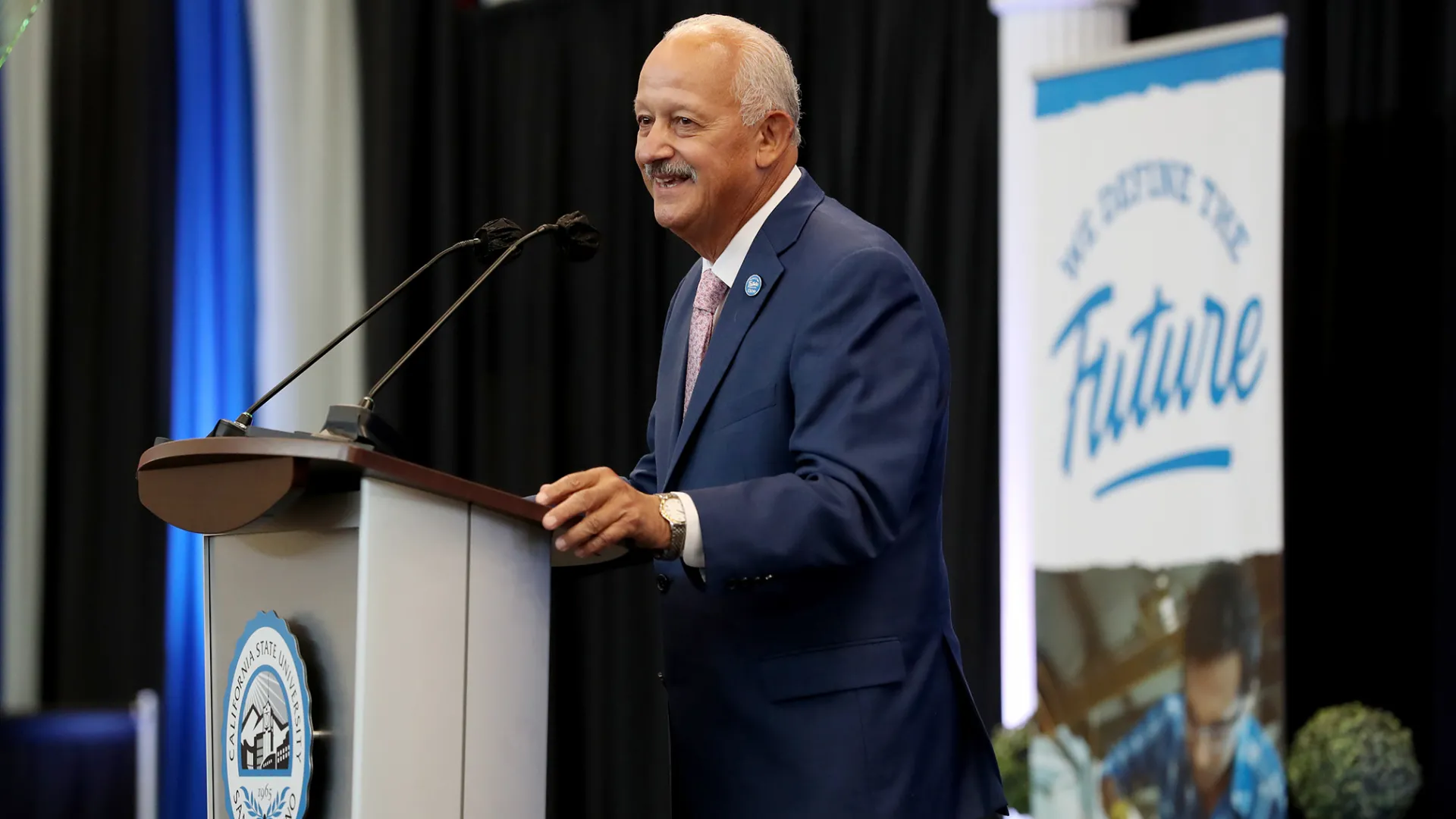 CSUSB President Tomás D. Morales at the 2021 Convocation.