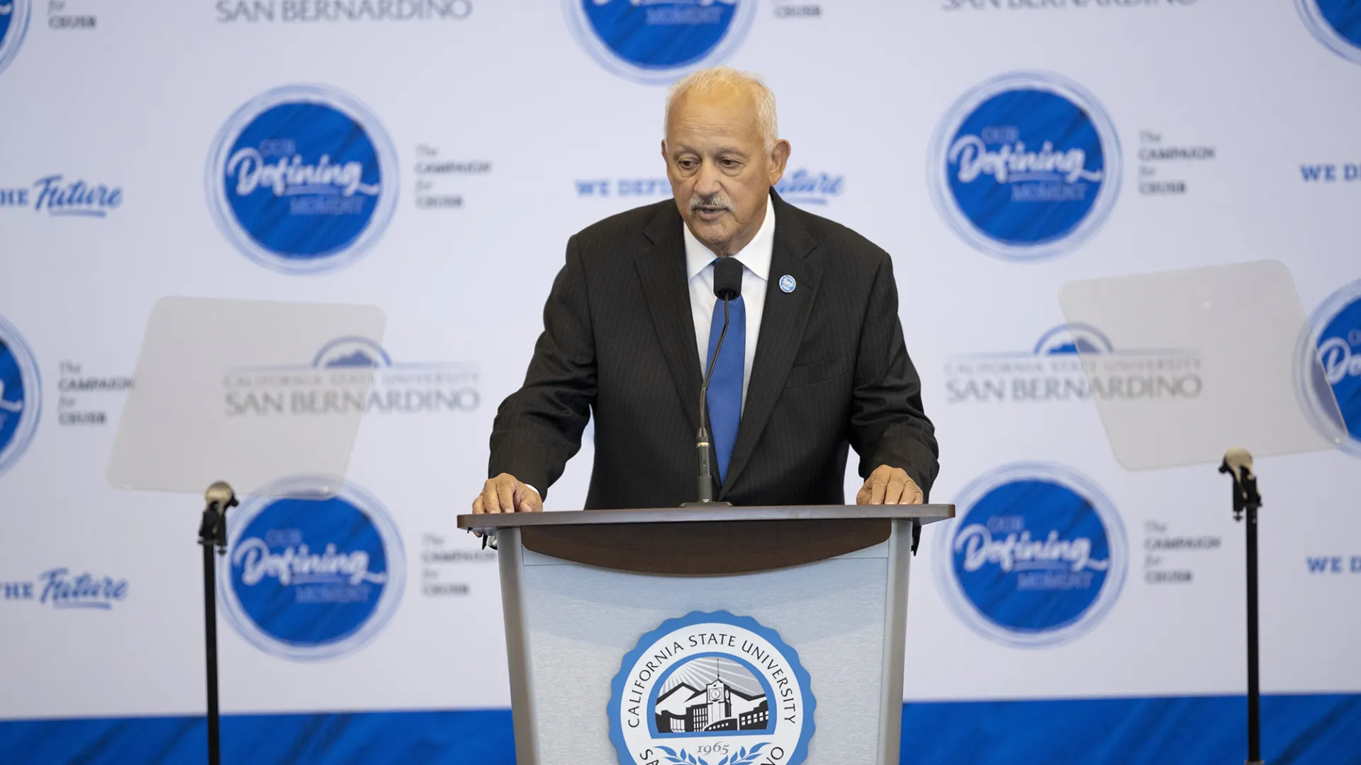 President Morales speaking at Convocation on Aug. 17