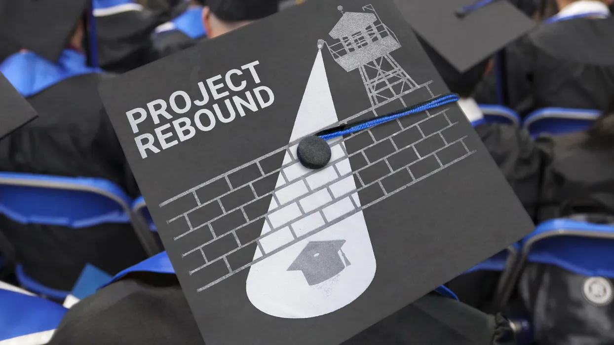 Project Rebound graduation cap board 