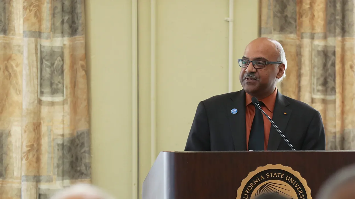 Sastry Pantula during a speech