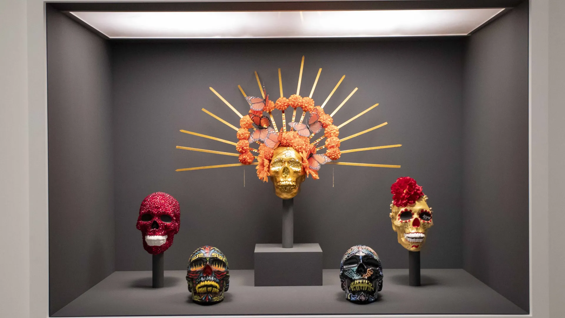 The Festival de Calaveras exhibition at RAFFMA. The exhibit includes 84 artists consisting of students, staff, faculty and community members.