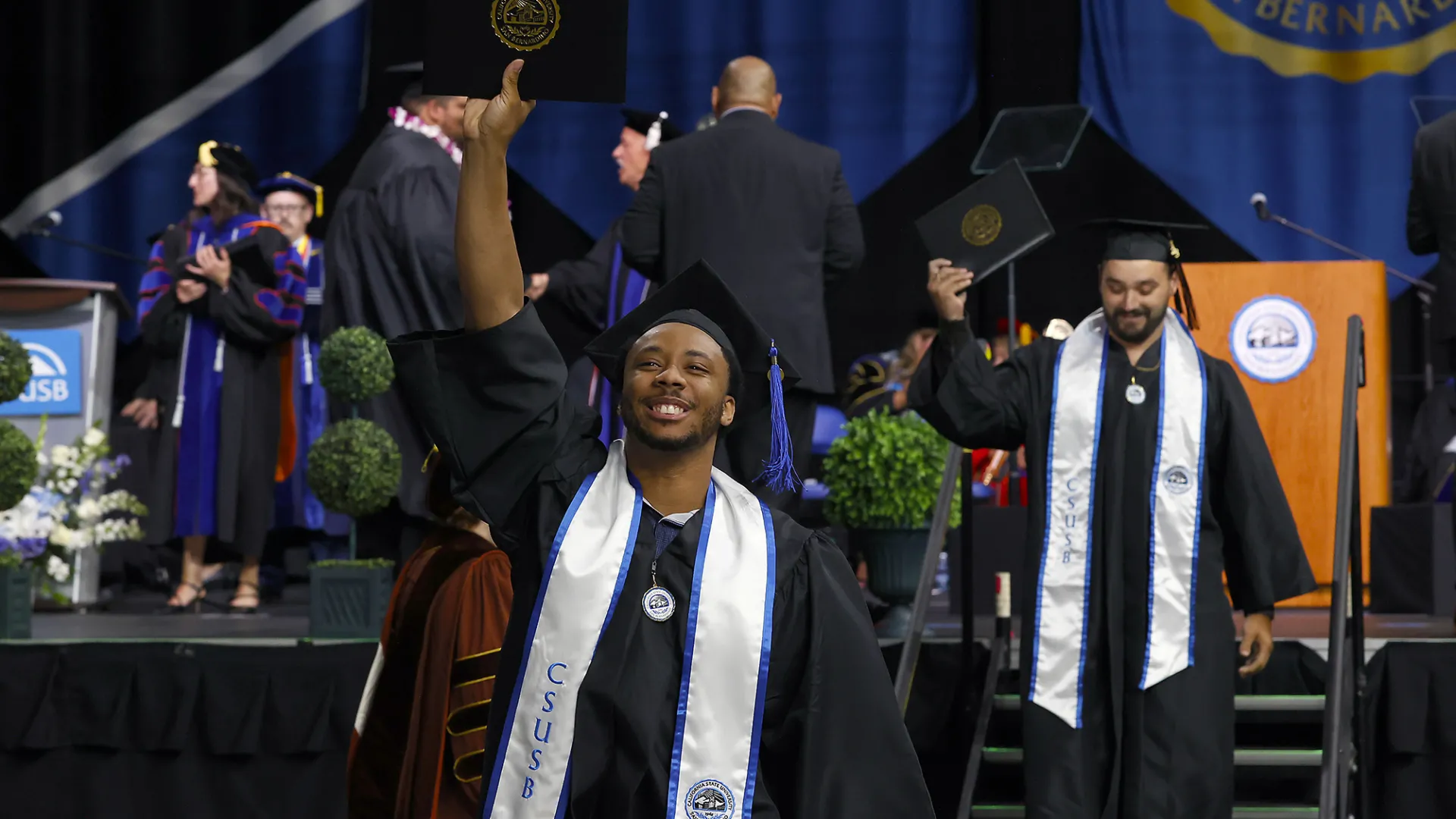 Ryan Ingram, a member of CSUSB’s Class of 2023, at the CSBS commencement ceremony, May 2023