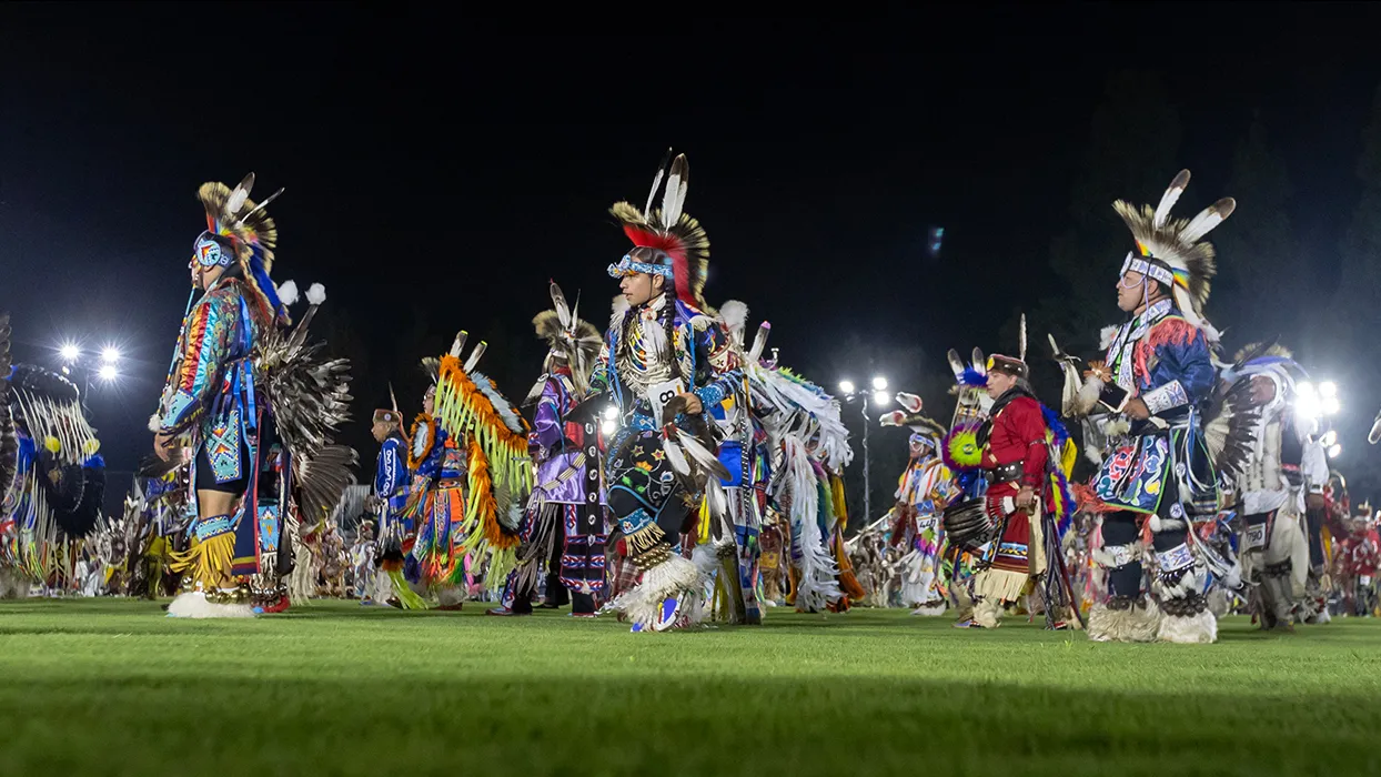 Traditional dancers perform at the 2023 Pow Wow