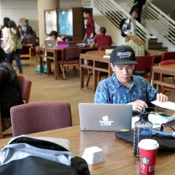 CSUSB students at John M. Pfau Library