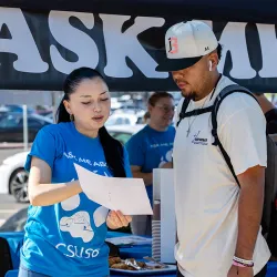 Ask Me! Campaign booths will be staffed by university volunteers and located in front of University Hall, Center for Global Innovation, Jack Brown Hall, and the Student Recreation and Wellness Center.