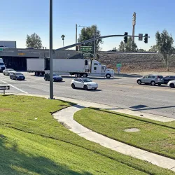 Traffic at University Parkway and Interstate 215. 