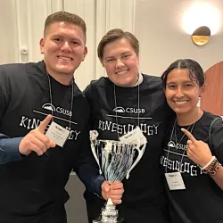 The CSUSB kinesiology team outshined the competition by showcasing their expertise in categories, such as anatomy, biomechanics, exercise physiology and sports nutrition.