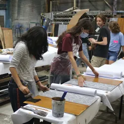 High school students from across San Bernardino County were able to participate in a variety of technical workshops, such as scenic art and costume design, during CSUSB’s inaugural Technical Theatre Symposium. 