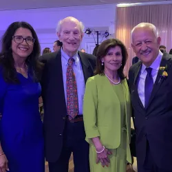 From right, University at Albany President Havidán Rodriguez; CSUSB President Tomás D. Morales and his spouse, Evy Morales; Morales’ Dissertation Chair Frederick Volkwein; President Rodriguez’ spouse, Rosy Lopez