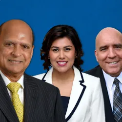 From left: Dr. Appannagari “Dev” GnanaDev (Distinguished Alumni Award), Mirna Orihuela (Emerging Leader Award) and Roderick M. “Rod” Hendry (Coyote Spirit Award) are among the eight who will be honored at the annual Alumni Hall of Fame event in the spring.