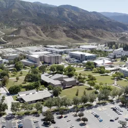 Aerial of the CSUSB campus looking northeast