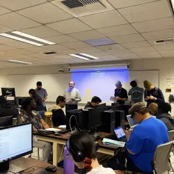 A computer science and engineering class at CSUSB. The university’s School of Computer Science and Engineering has received a grant from the National Science Foundation to fund the Experiential Computing and Engaged Learning Scholarships (ExCELS) Program.