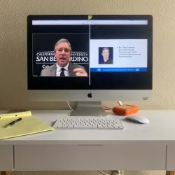 Tony Coulson, executive director of the CSUSB Cybersecurity Center, leads a session during the “Creating the Next Generation Cybersecurity Workforce” webinar.