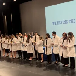 CSUSB Palm Desert Campus nursing students at pinning ceremony.