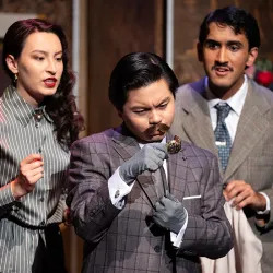 Student actors in the Murder on the Orient Express