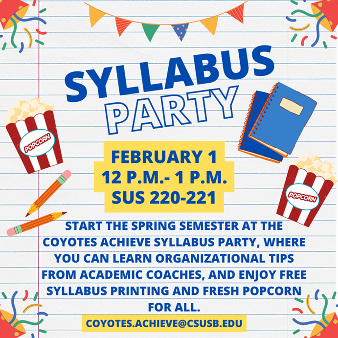 Syllabus party event flyer