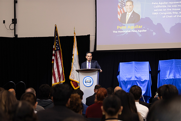 During his keynote address, U.S. Representative Pete Aguilar (CA-33) emphasized the Inland Empire’s growing influence in developing a workforce for national security roles.