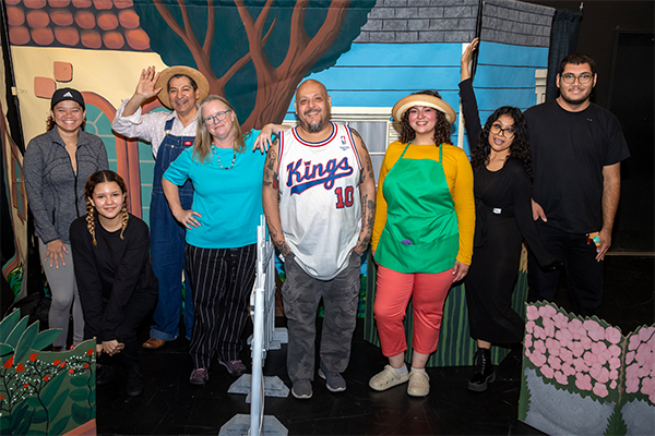 One of the playwrights of Mariposa/Butterfly, Jose Casas (posed in white jersey with director and cast of play), attended the performance, enriching the experience for both the performers and audience.