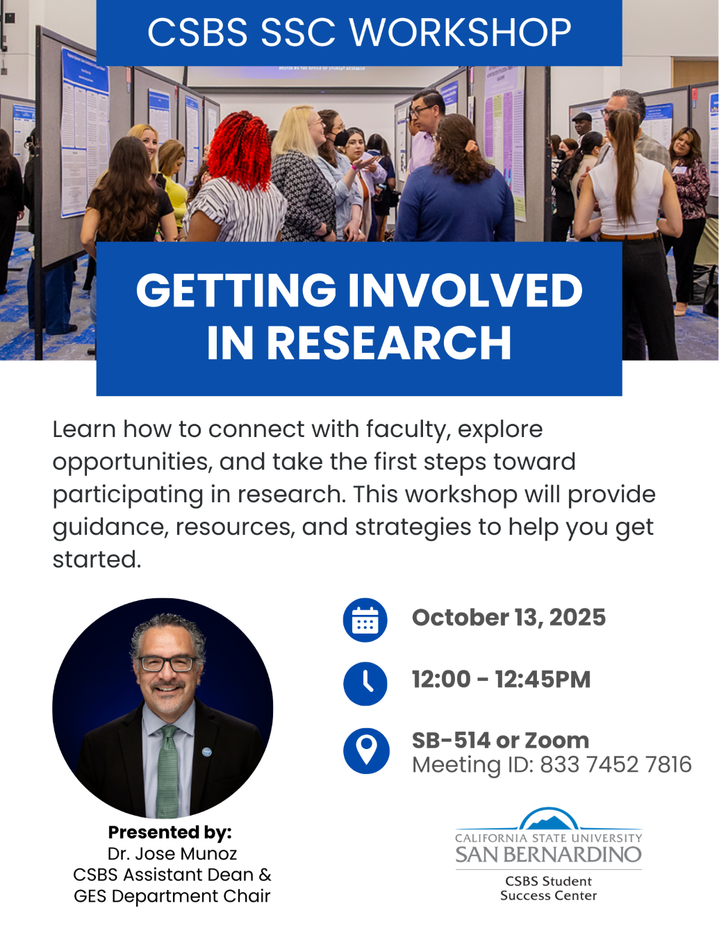 Getting Involved in Research Workshop Flyer