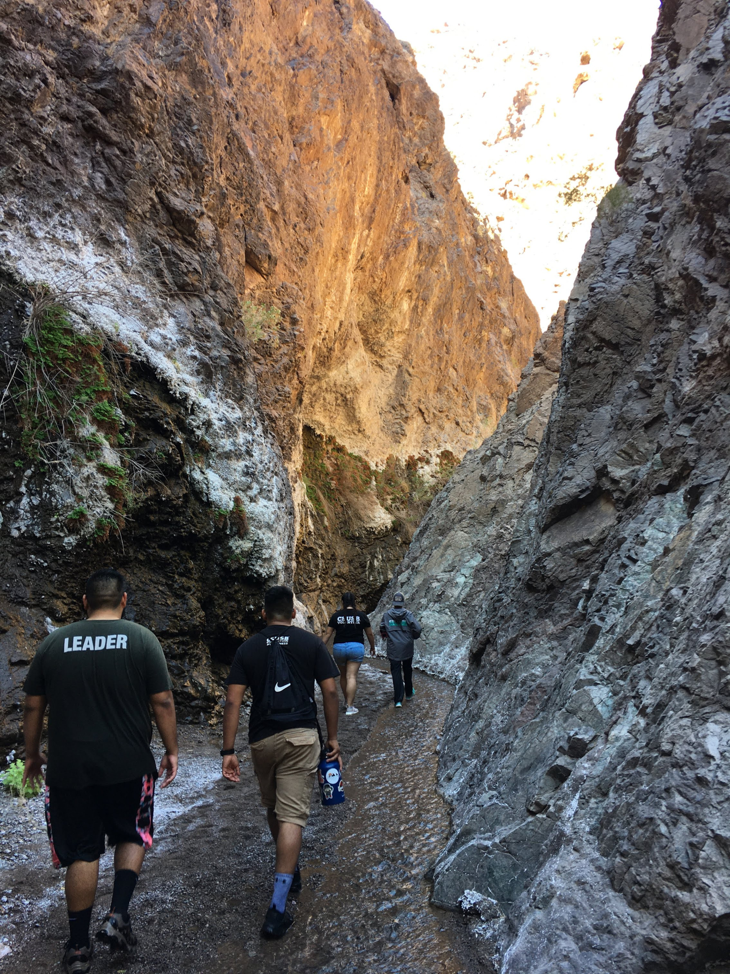 hiking in a slot canyon