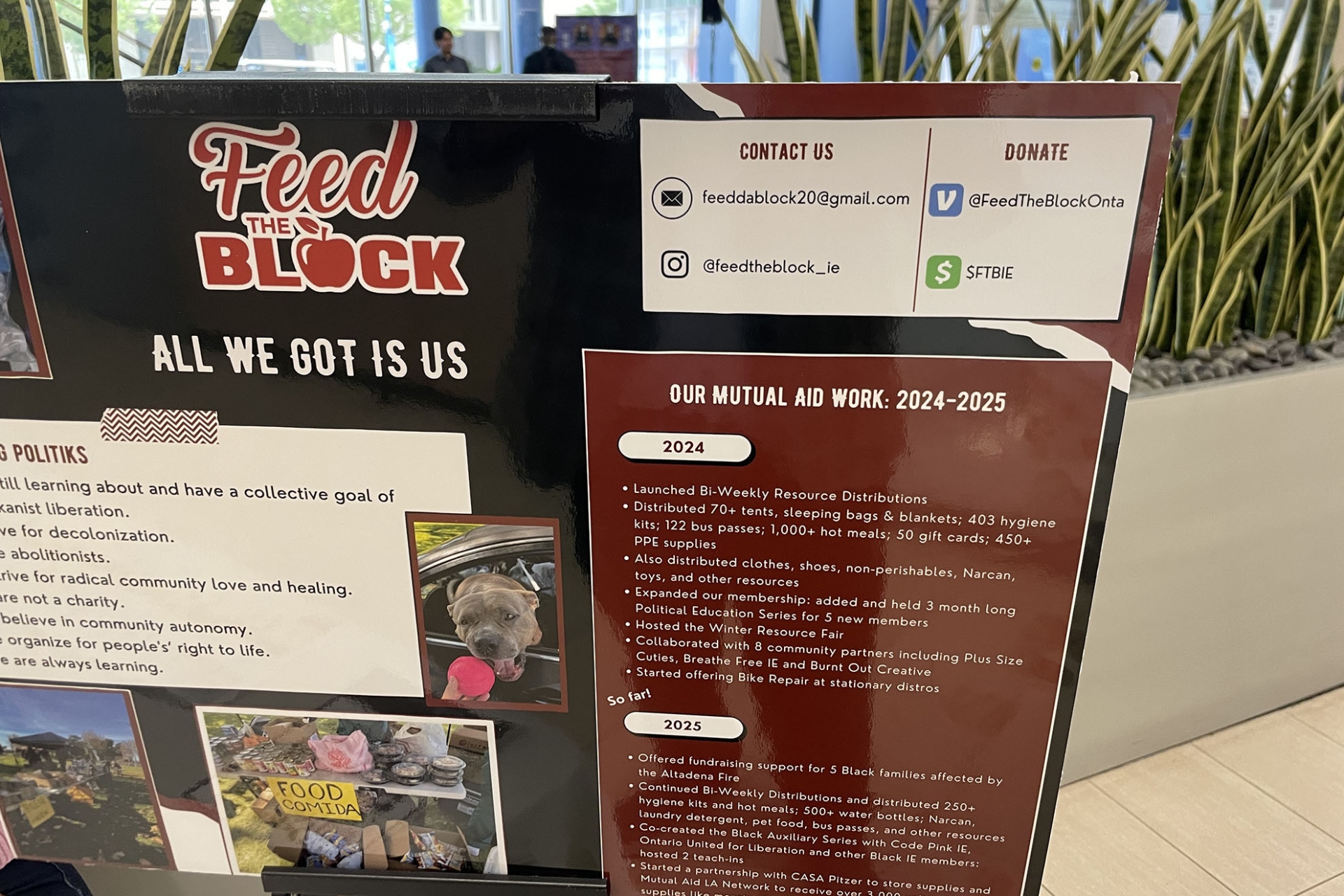 One of the community displays at the IE People’s History Conference.