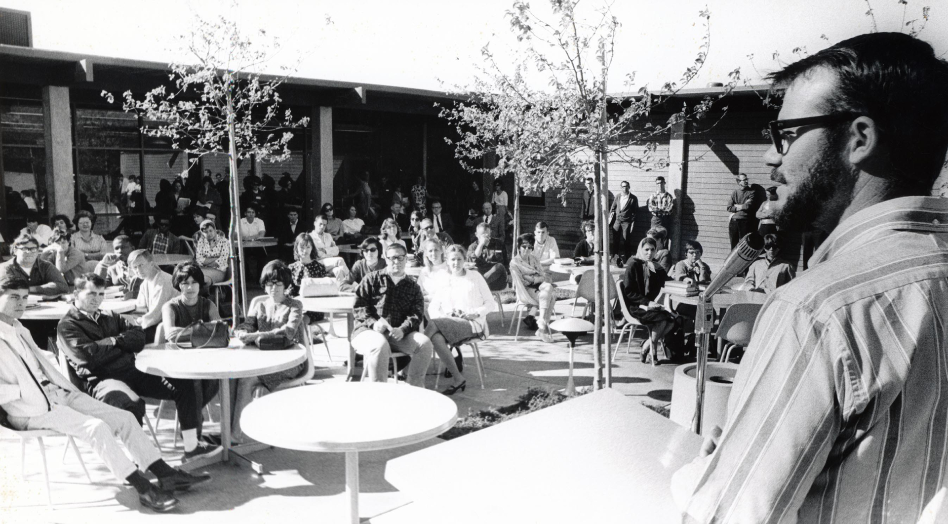 What student life looked like in the 1960s on the California State College, San Bernardino campus.