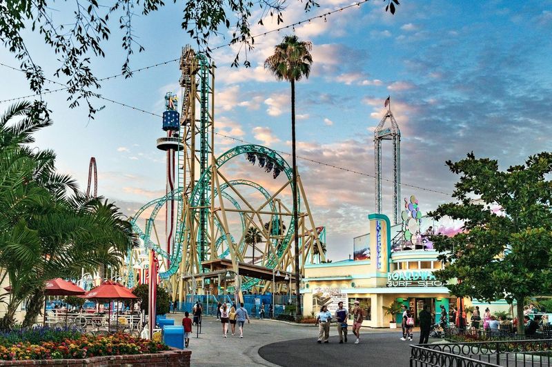 Knotts roller coaster and walkway