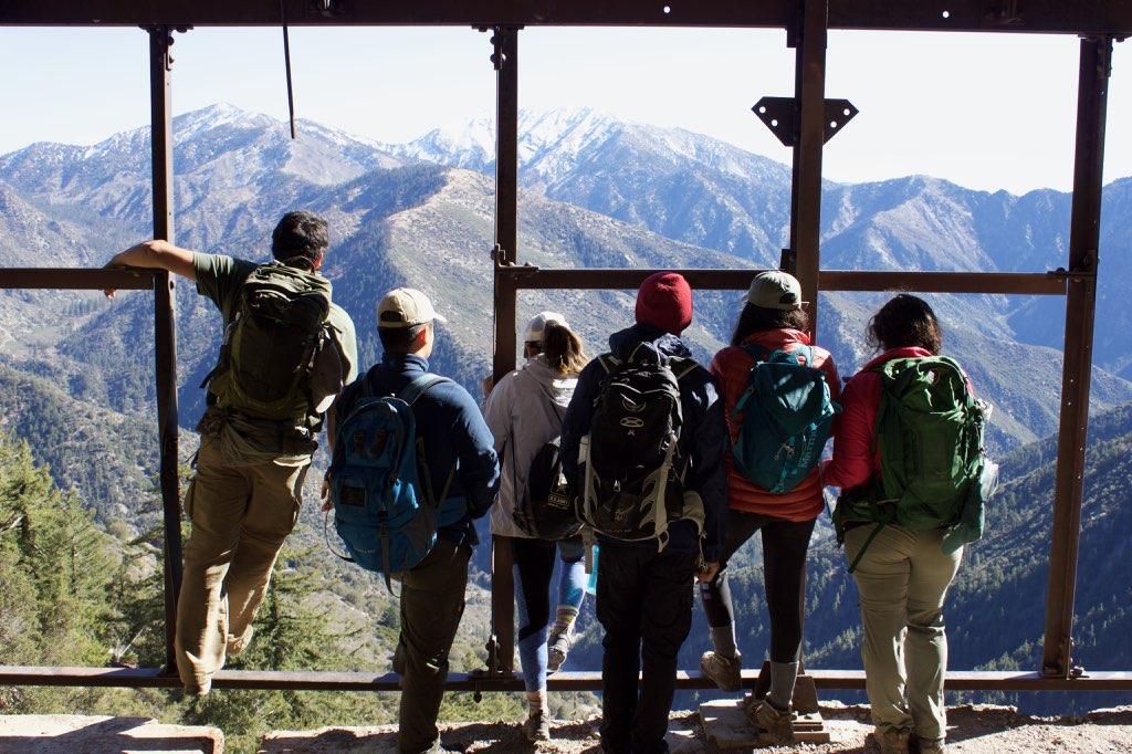 group looking out at valley