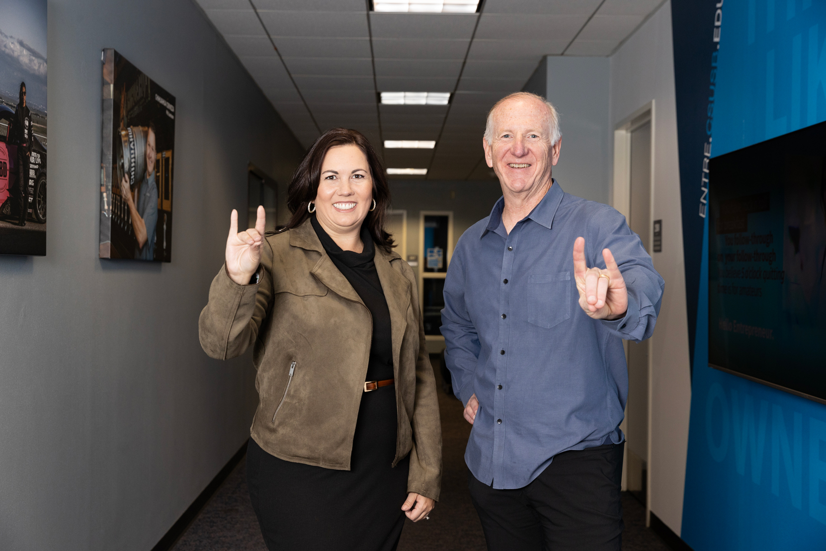 CSUSB MSEI alumna and entrepreneur, Miranda Lee, with Stull